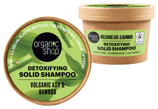Organic Shop Shampoo Solido Detossinante Ceneri Vulcaniche e Bamb&ugrave; 60 gr
