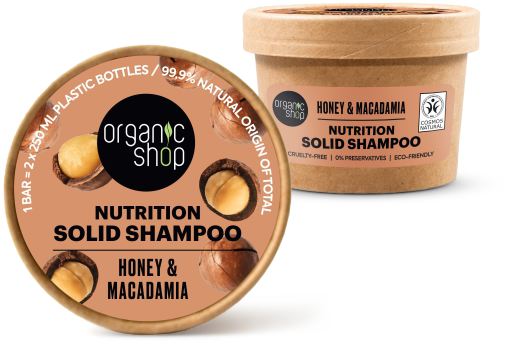 Organic Shop Shampoo Solido Nutriente Miele e Macadamia 60 gr