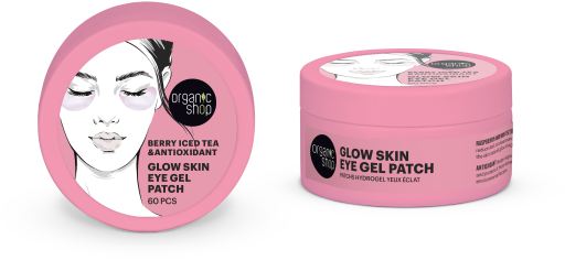 Organic Shop Glow Skin Berry Iced Tea e cerotto antiossidante per gli occhi, confezione da 60