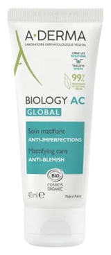 A-DERMA Biology Ac Global Trattamento Anti-Imperfezioni Mattificante 40 ml