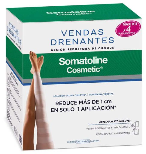 Somatoline Cosmetic Maxi Bende Drenanti e Riducenti 4 Pezzi