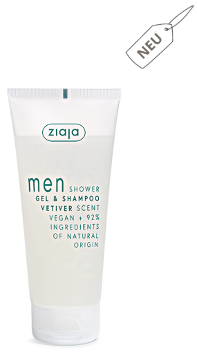 Ziaja Gel doccia e shampoo per uomo al vetiver 200 ml