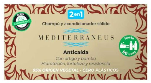Mediterraneus Shampoo e Balsamo Solido Anticaduta 50 gr