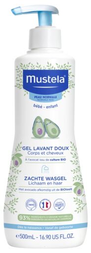 Mustela Gel da bagno delicato con avocado biologico