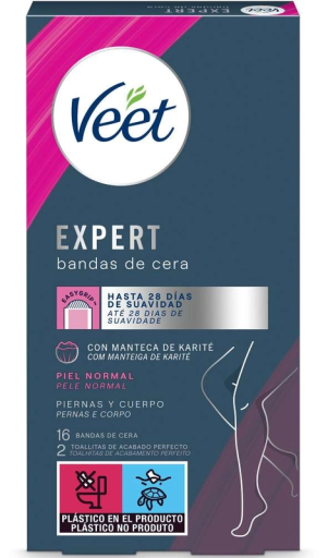 Veet Strisce di cera depilatoria Expert Body 16 unit&agrave;