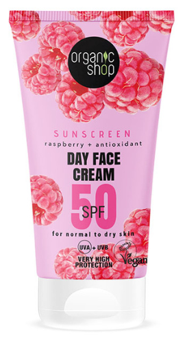 Organic Shop Crema Solare Viso Giorno al Lampone SPF 50 50 ml