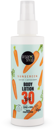 Organic Shop Latte Corpo Solare alla Carota SPF 30 150 ml