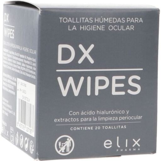 Elix Pharma Salviette per la pulizia degli occhi Dx Wipes, confezione da 20