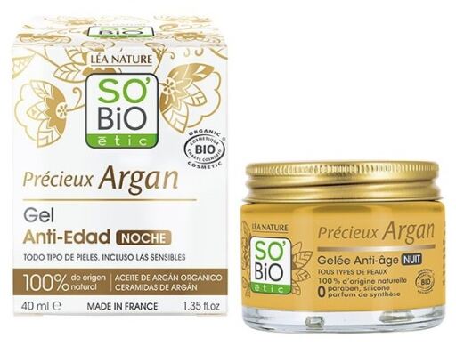 SO'BiO &eacute;tic Gel Notte Antiet&agrave; all'Argan Biologico 40 ml