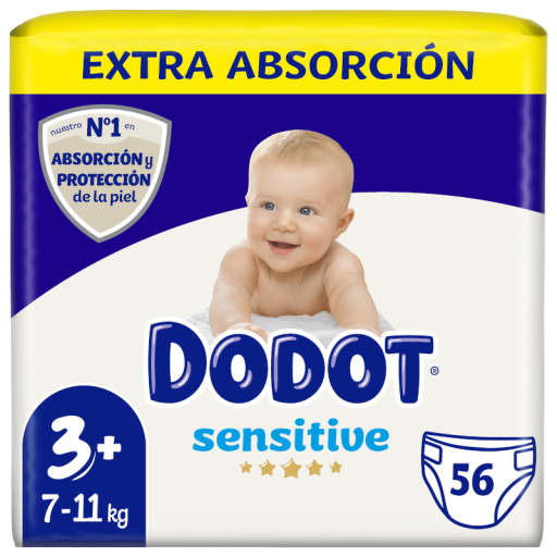 Dodot Pannolini Sensibili Taglia 3 da 7 a 11 Kg 56 Unit&agrave;