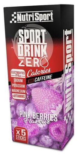 Nutrisport Drink Zero con Caffeina Bacche Rosa 5 Stick x 3,5 gr