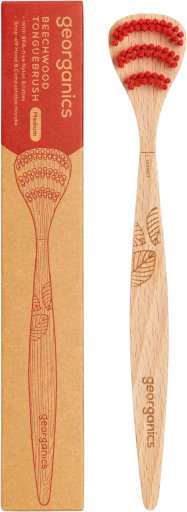 Georganics Spazzolino linguale in legno di faggio