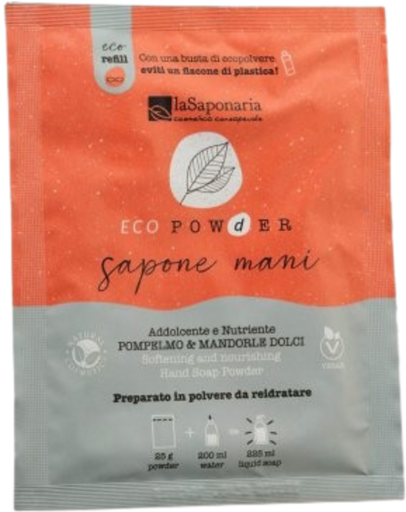 La Saponaria EcoPowder Sapone Mani in Polvere al Pompelmo 25 gr
