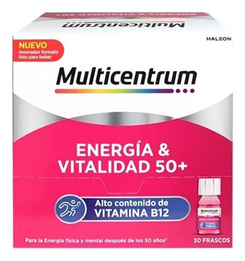 Multicentrum Energy & Vitality 50+ 7 ml x 30 bottiglie di lampone
