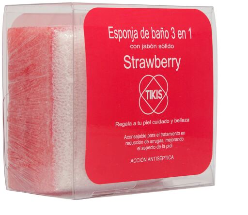 Tikis Spugna Quadrata Con Sapone Alla Fragola 100 gr