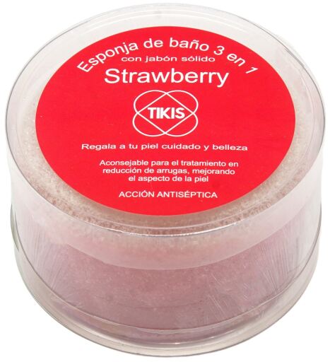Tikis Spugna Tonda Con Sapone Alla Fragola 100 gr