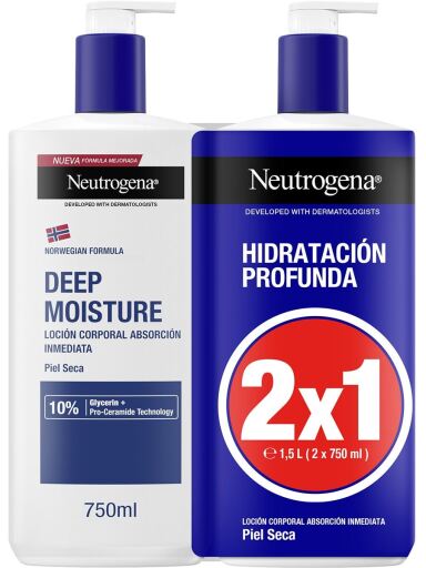 Neutrogena Lozione corpo idratazione profonda per pelle secca 2x750 ml
