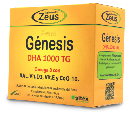 Suplementos Zeus Genesis Dha Tg 1000 mg Omega 3 60 Capsule