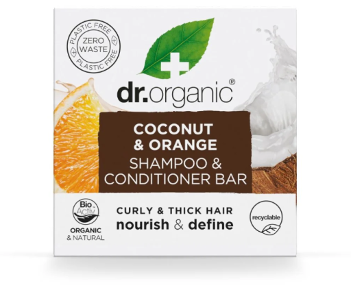 Dr. Organic Shampoo e Balsamo Solido Cocco e Arancia 75 gr