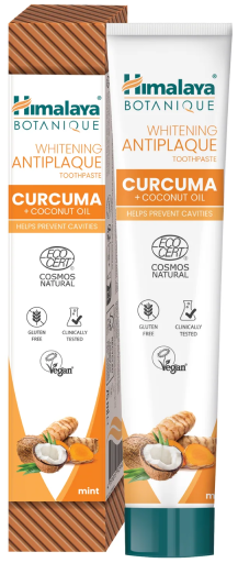 Himalaya Botanique Dentifricio Sbiancante alla Curcuma e Olio di Cocco 75 ml