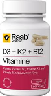 Raab Vitalfood Vitamina D3+K2+B12 460Mg 60 Capsule