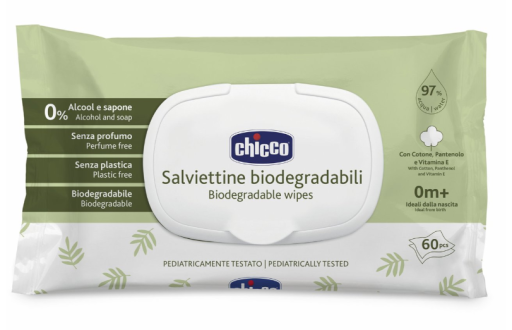 Chicco Salviette bio con coperchio 60 unit&agrave;