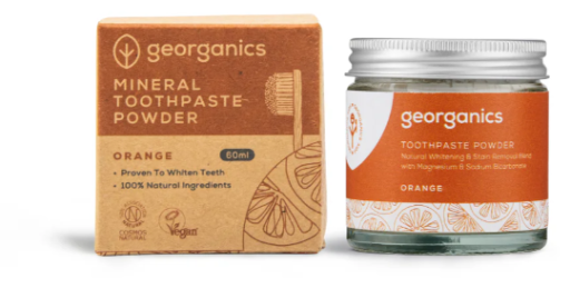 Georganics Dentifricio in polvere minerale all'arancia 60 ml