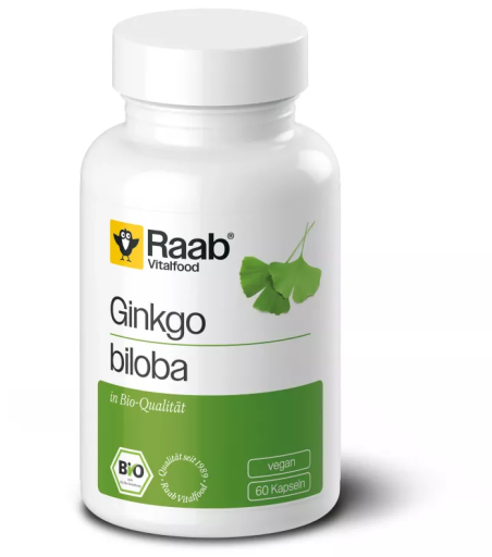 Raab Vitalfood Ginkgo Biloba 500 mg 60 Capsule Bio Vegan