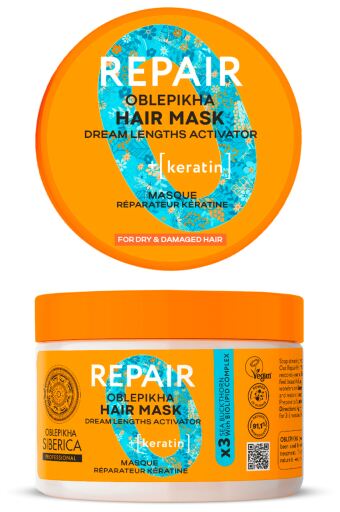 Natura Siberica Maschera riparatrice alla cheratina Oblepikha 300 ml