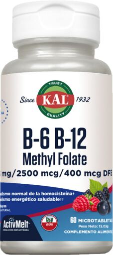 Solaray Vitamina B6, Vitamina B12, Metilfolato, 60 compresse sublinguali