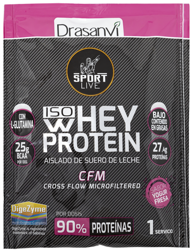Drasanvi Proteine del siero del latte isolate Yogurt alla fragola Sport Live 30 gr