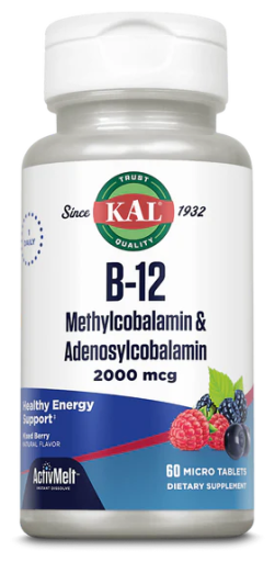 Kal B12 Metilcobalamina e Adenosilcobalamina 2000 mcg 60 Micro Compresse