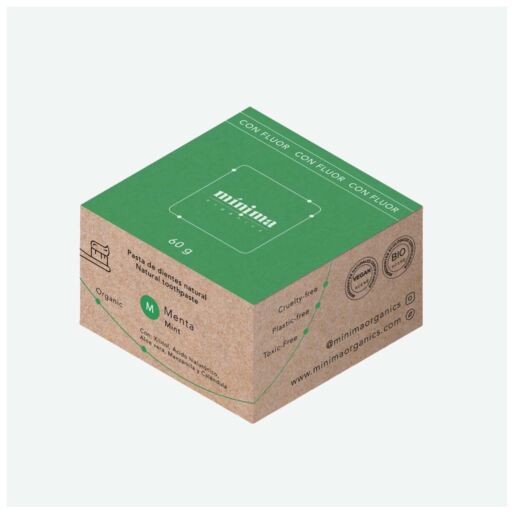 M&iacute;nima Organics Dentifricio alla menta e acido ialuronico con fluoro