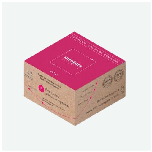 M&iacute;nima Organics Dentifricio per bambini al lampone e fluoro 60 g