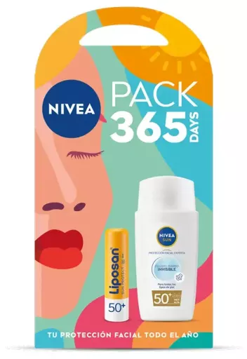 Nivea Sun Invisible Daily Fluid Spf50 + Liposan Spf50 Confezione da 2 pezzi
