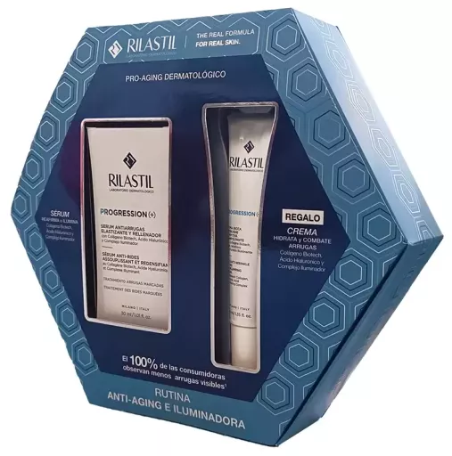 Rilastil Progression (+) Routine Antirughe e Illuminante Set da 2 Pezzi