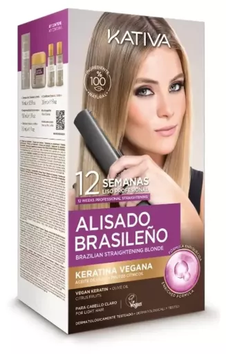 Kativa Confezione da 6 pezzi per lisciatura brasiliana professionale Pro Blonde