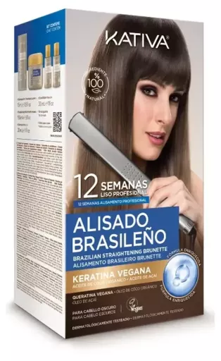 Kativa Piastra lisciante brasiliana professionale Pro Dark Case 6 pezzi