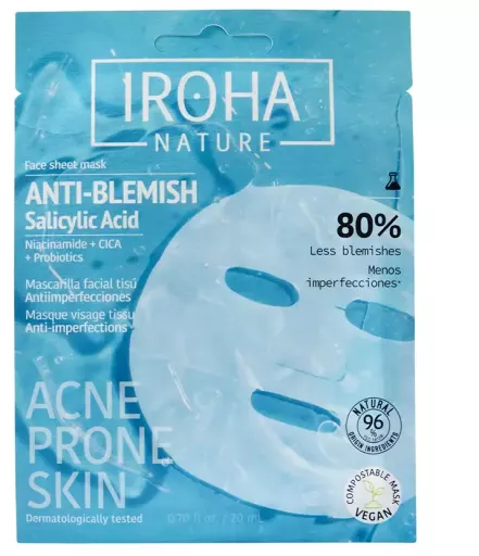 Iroha Maschera viso anti-imperfezioni, maschera anti-imperfezioni, 1 unit&agrave;