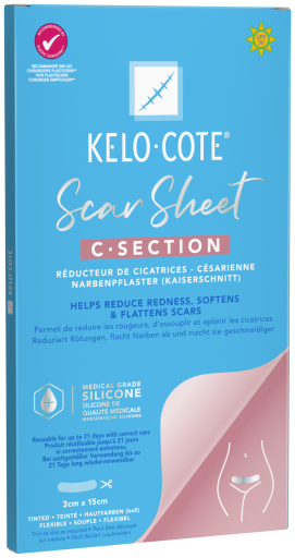 Kelo Cote Medicazione per la riduzione delle cicatrici da taglio cesareo 15 cm x 3 cm
