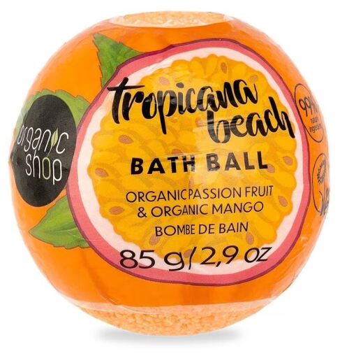 Organic Shop Bomba da bagno Tropicana al frutto della passione e mango 85 g