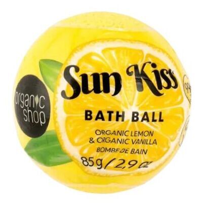 Organic Shop Sun Kiss Bomba da bagno al limone e vaniglia 85 gr