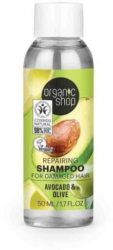Organic Shop Shampoo riparatore per capelli danneggiati Avocado Olive 50ml