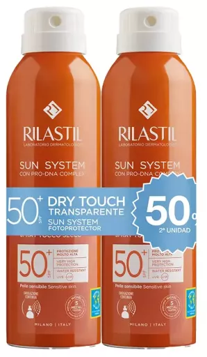 Rilastil Sun System Spf50+ Dry Touch Spray Trasparente Confezione 2 X 200 ml