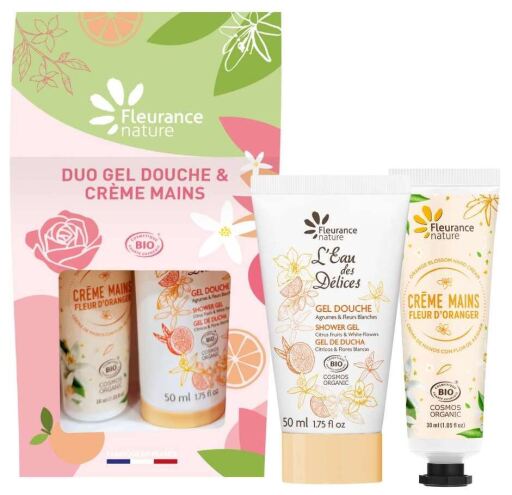 Fleurance Nature Duo Gel Douche et Cr&egrave;me Mains Agrumes & Fleur d'Oranger 2 Pezzi