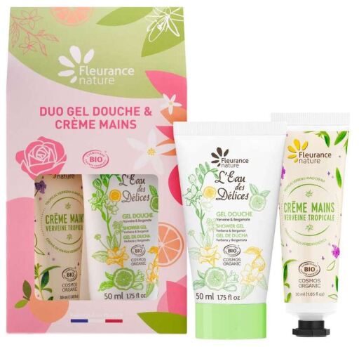Fleurance Nature Duo Gel Douche et Cr&egrave;me Mains Verveine 2 Pezzi