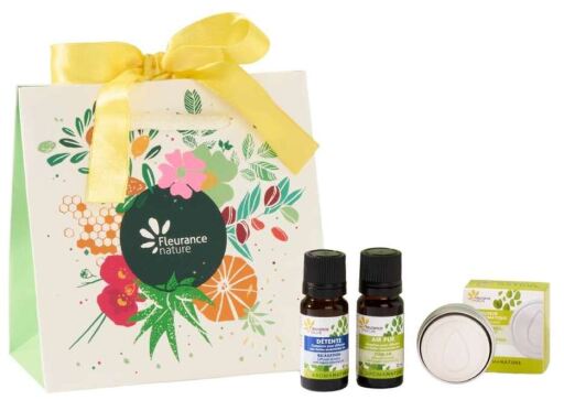 Fleurance Nature Piccola borsa con nastro giallo per diffusione di oli essenziali, 3 pezzi