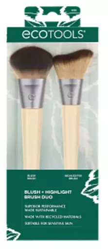 EcoTools Duo di pennelli per fard e illuminante, 2 pezzi