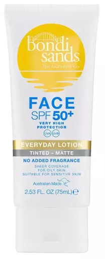 Lozione viso colorata senza profumo per uso quotidiano con SPF 50+ 75 ml